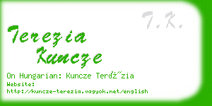 terezia kuncze business card